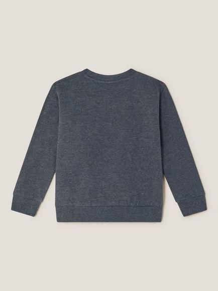 Monsoon Kids' Cotton Christmas Santa Sweatshirt, Charcoal - view 2, Charcoal