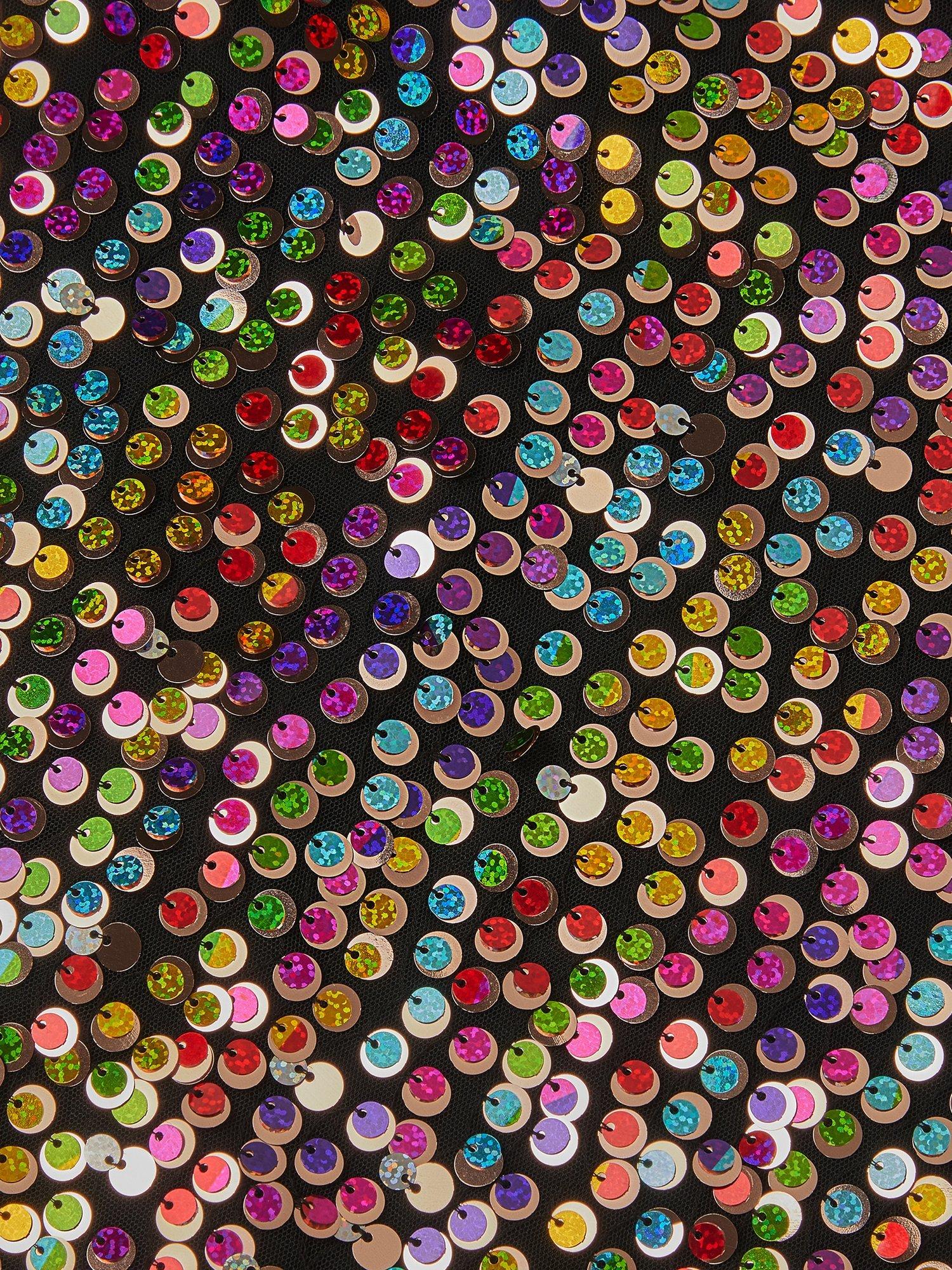 Product image 4 of 4, which shows Monsoon Kids' Rainbow Sequin Dress, Multi, 4 years