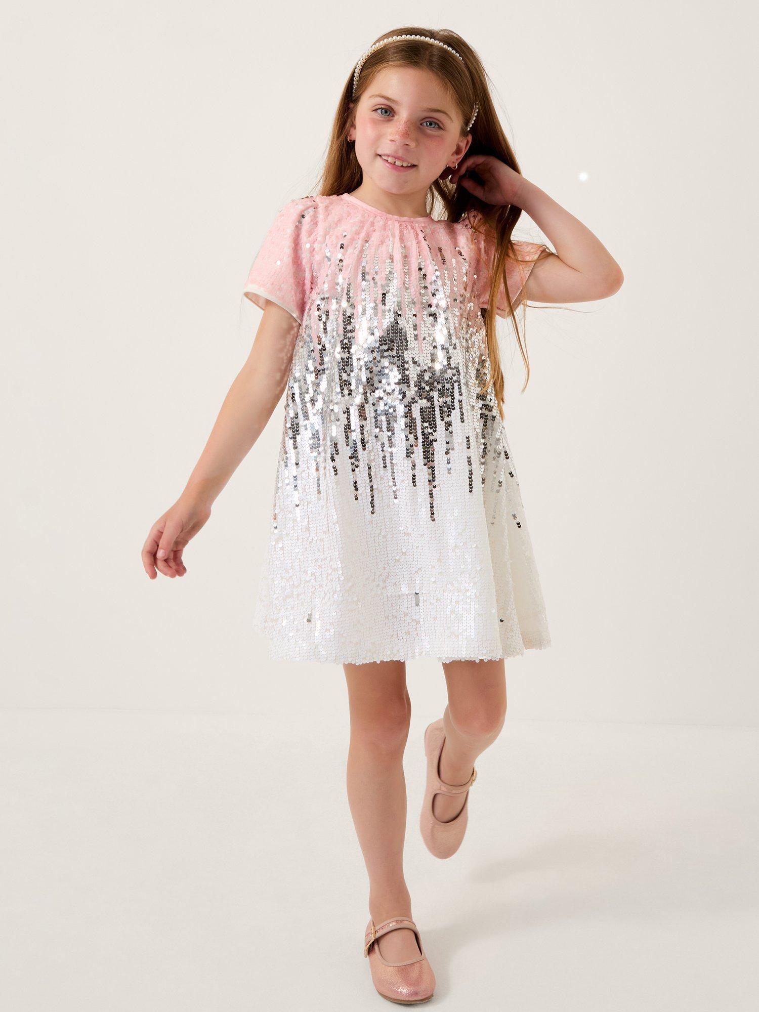 Product image 1 of 1, which shows Monsoon Kids' Sequin Ombre Dress, Multi, 3 years