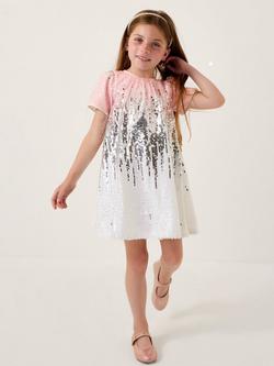 Monsoon Kids' Sequin Ombre Dress, Multi, Multi