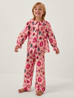 Monsoon Kids' Christmas Bauble Pyjama Set, Pink, Pink