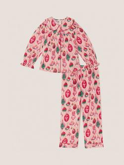 Monsoon Kids' Christmas Bauble Pyjama Set, Pink - view 2, Pink