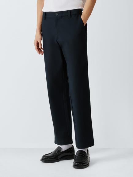 John Lewis Cotton Straight Fit Trousers, Sky Captain, Sky Captain