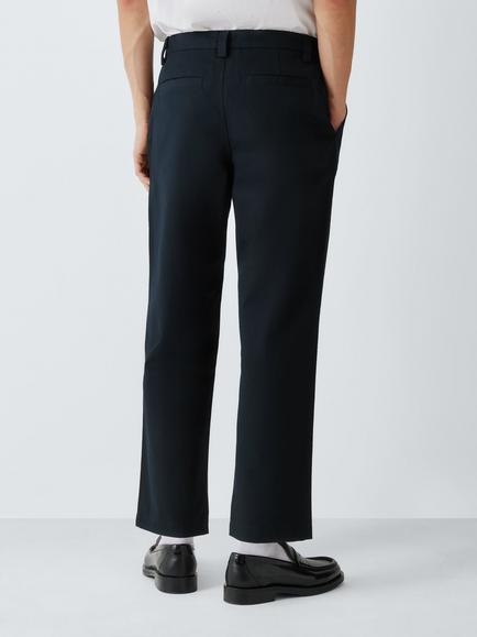 John Lewis Cotton Straight Fit Trousers, Sky Captain - view 2, Sky Captain