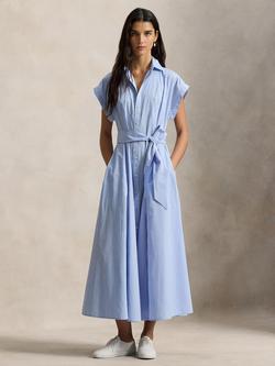 Polo Ralph Lauren Stripe Shirt Midi Dress, Blue Multi Stripe, Blue Multi Stripe