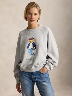Polo Ralph Lauren Garment Dyed Bear Sweatshirt, Grey/Multi, Grey/Multi