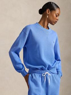 Polo Ralph Lauren Crew Neck Fleece Sweatshirt, Iris Blue, Iris Blue