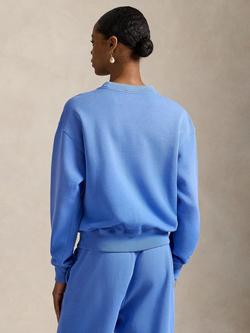 Polo Ralph Lauren Crew Neck Fleece Sweatshirt, Iris Blue - view 2, Iris Blue