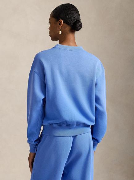 Polo Ralph Lauren Crew Neck Fleece Sweatshirt, Iris Blue - view 2, Iris Blue