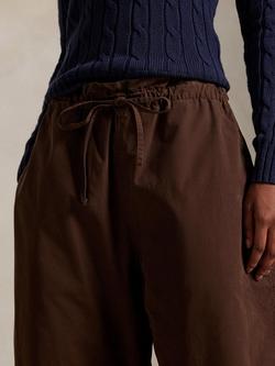 Polo Ralph Lauren Drawstring Curved Tapered Trousers, Brown - view 2, Brown