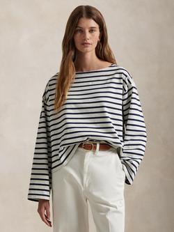 Polo Ralph Lauren Marnier Stripe Top, Navy/White, Navy/White