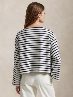 Polo Ralph Lauren Marnier Stripe Top, Navy/White - view 2, Navy/White