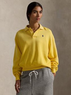Polo Ralph Lauren Polo Collar Fleece Jumper, Collegiate Yellow, Collegiate Yellow