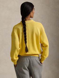 Polo Ralph Lauren Polo Collar Fleece Jumper, Collegiate Yellow - view 2, Collegiate Yellow