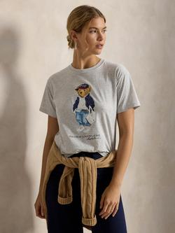 Polo Ralph Lauren Crew Neck Bear T-Shirt, Grey/Multi, Grey/Multi