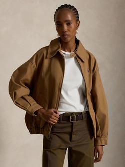 Polo Ralph Lauren Double Faced Bomber Jacket, Tan, Tan