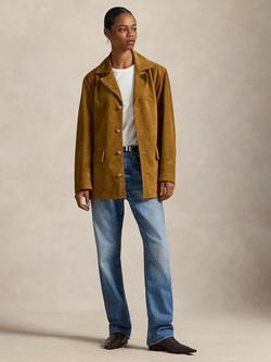 Polo Ralph Lauren Suede Leather Jacket, Maple