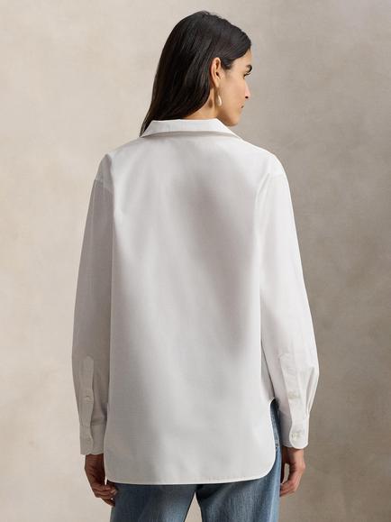 Polo Ralph Lauren Lace Front Bib Shirt, White - view 2, White