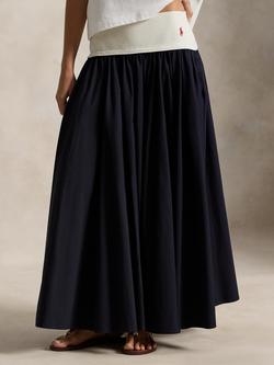 Polo Ralph Lauren Contrast Waistband Skirt, Navy, Navy