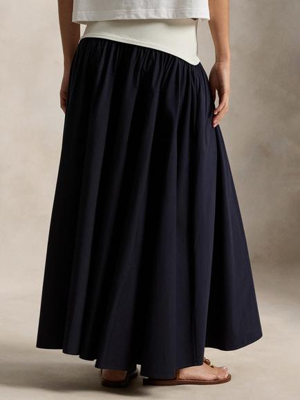 Polo Ralph Lauren Contrast Waistband Skirt, Navy - view 2, Navy