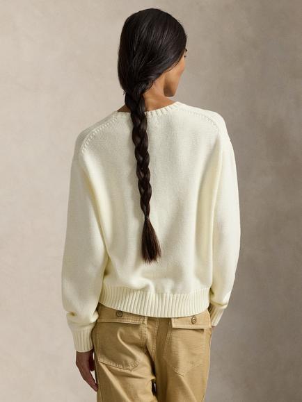 Polo Ralph Lauren Polo Bear Cotton Crew Neck Sweater - view 2, Parchment Cream