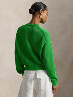 Polo Ralph Lauren Logo Intarsia Knit Jumper, Palm Green - view 2, Palm Green