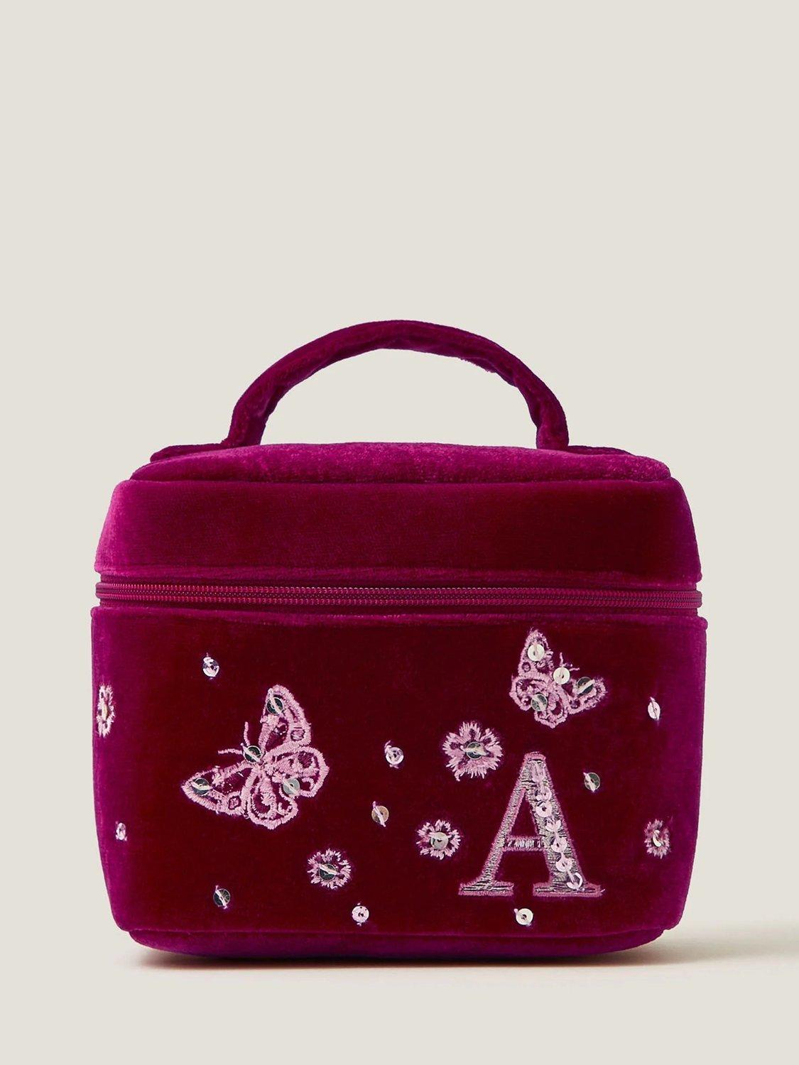 Monsoon Kids' Velvet Initial Make Up Bag