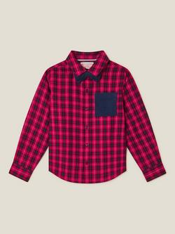 Monsoon Kids' Tartan Shirt & Bow Tie Set, Red, Red