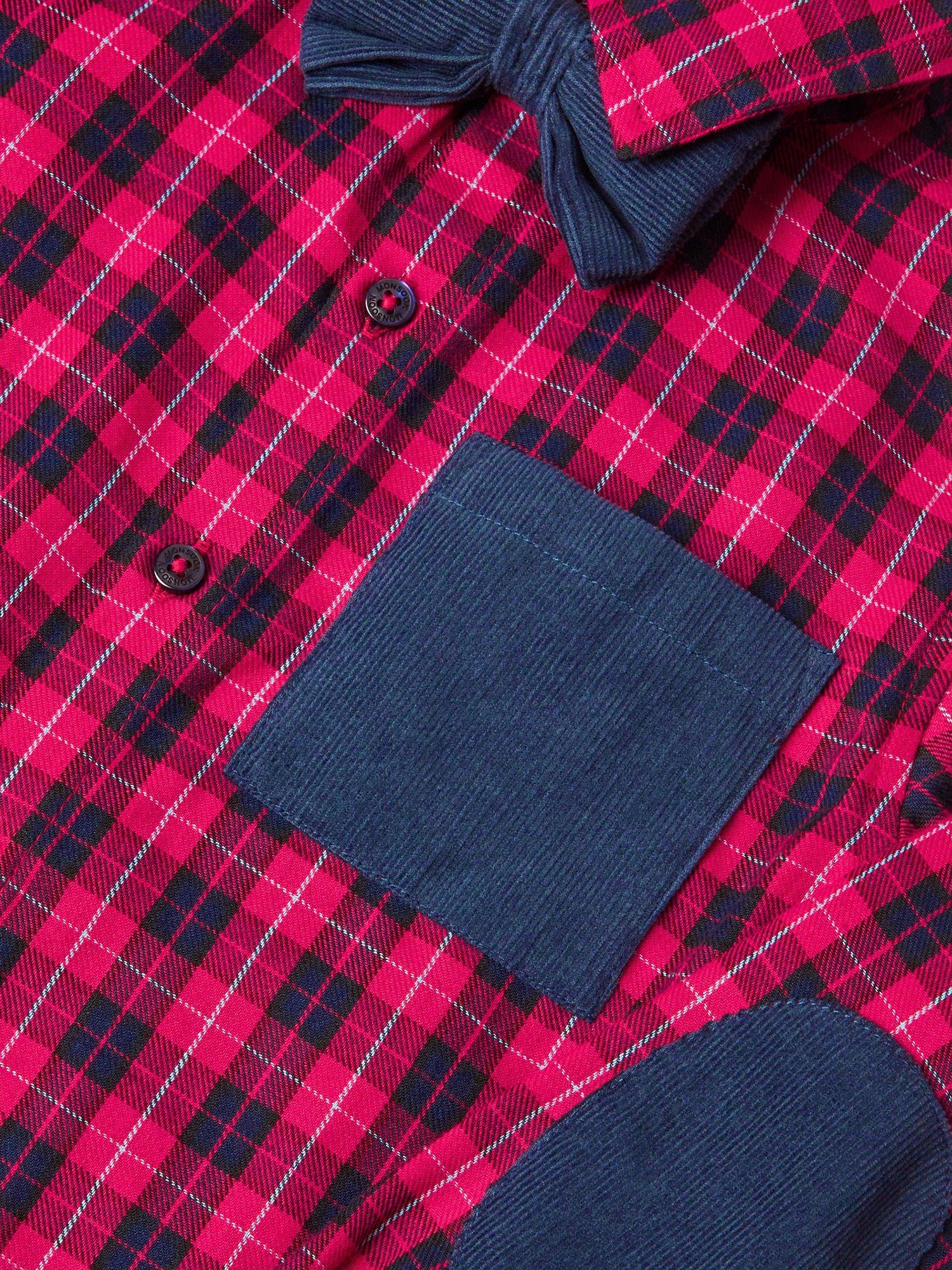 Product image 3 of 3, which shows Monsoon Kids' Tartan Shirt & Bow Tie Set, Red, 2-3 years