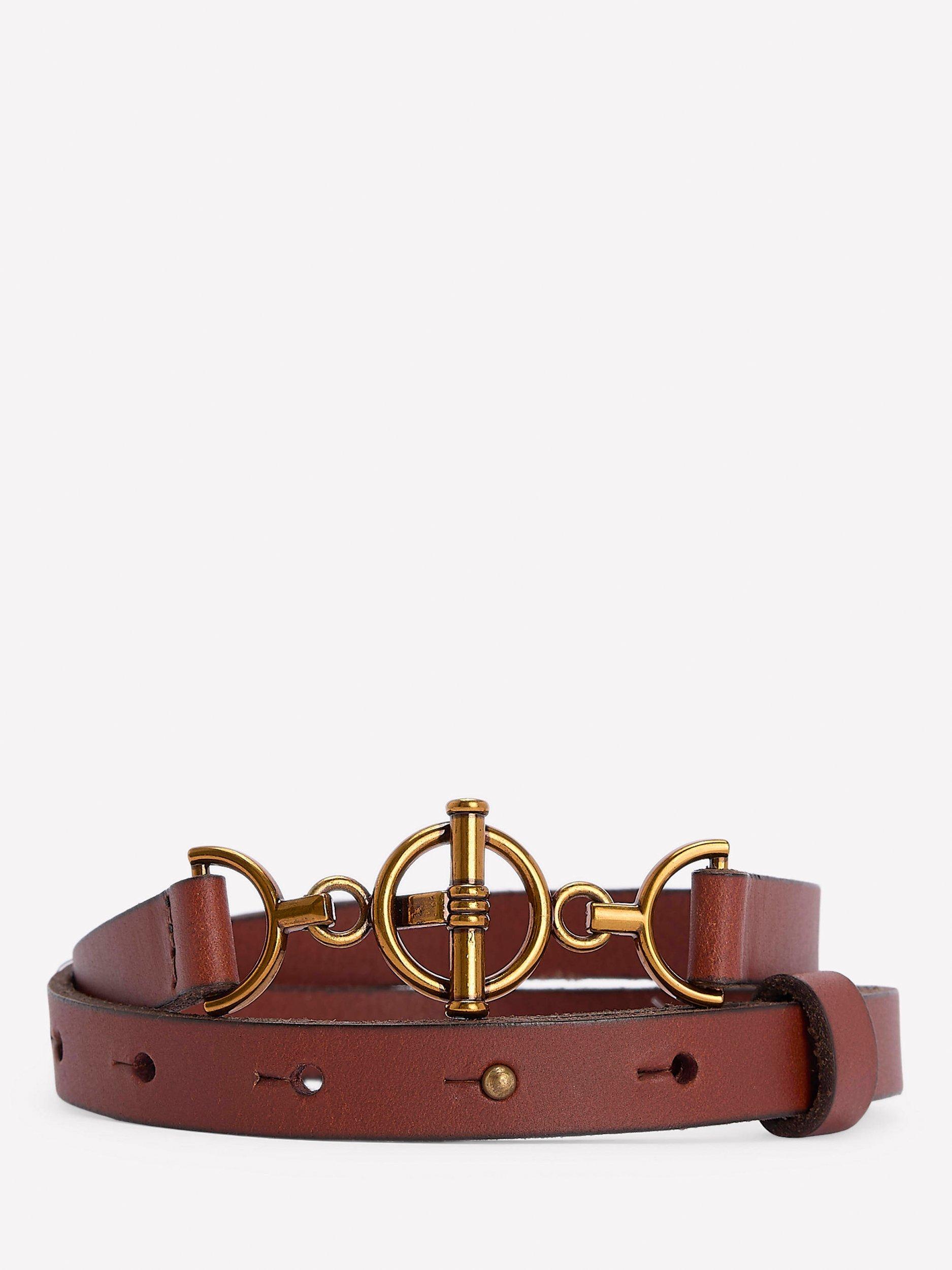 Product image 1 of 3, which shows Boden T-Bar Ring Leather Belt, Tan, XS