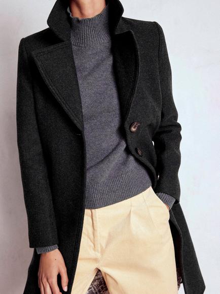 Boden Newport Wool Rich Coat, Charcoal Marl - view 2, Charcoal Marl