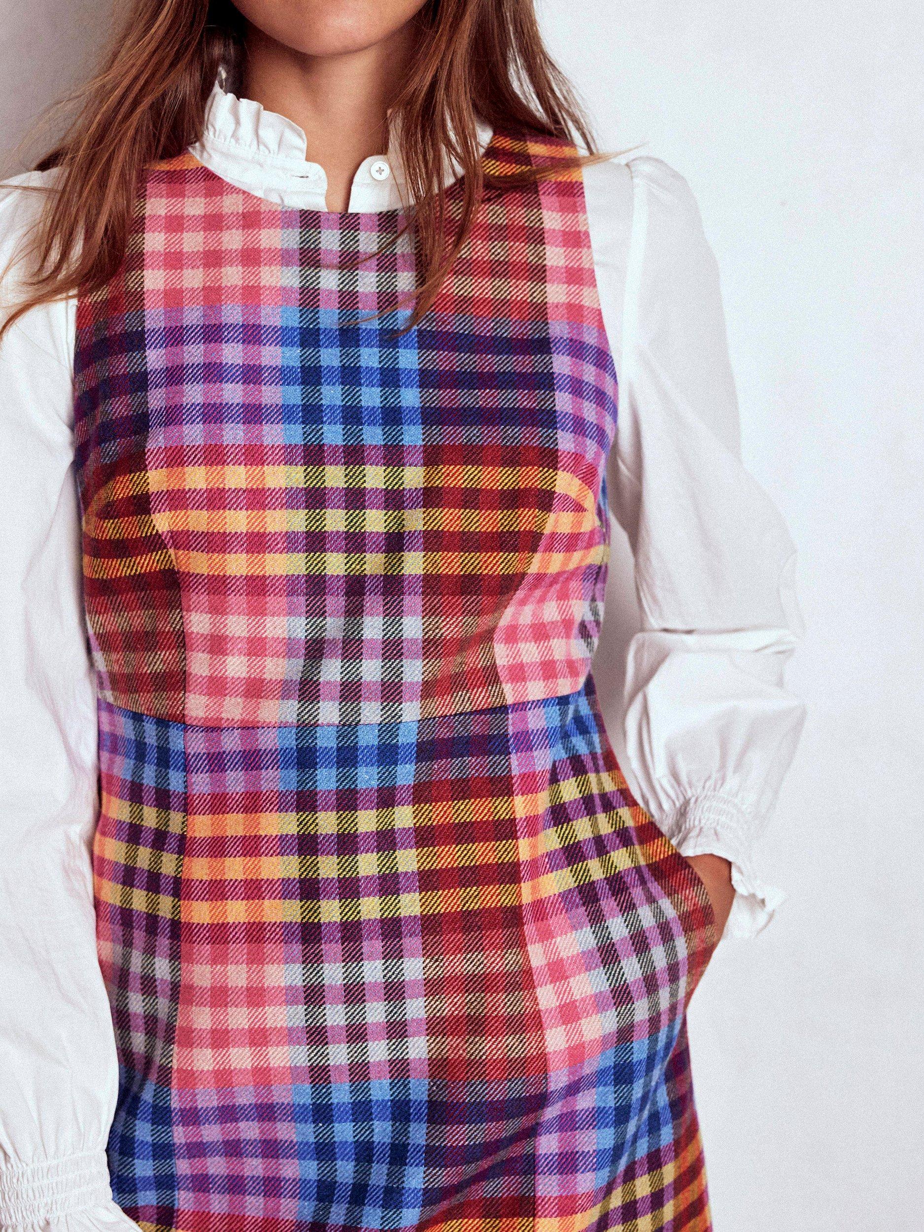 Product image 2 of 5, which shows Boden Annie Check Wool Rich Shift Dress, Multi, 10