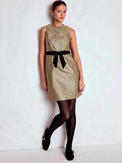 Boden Metallic Shift Dress, Gold, Gold