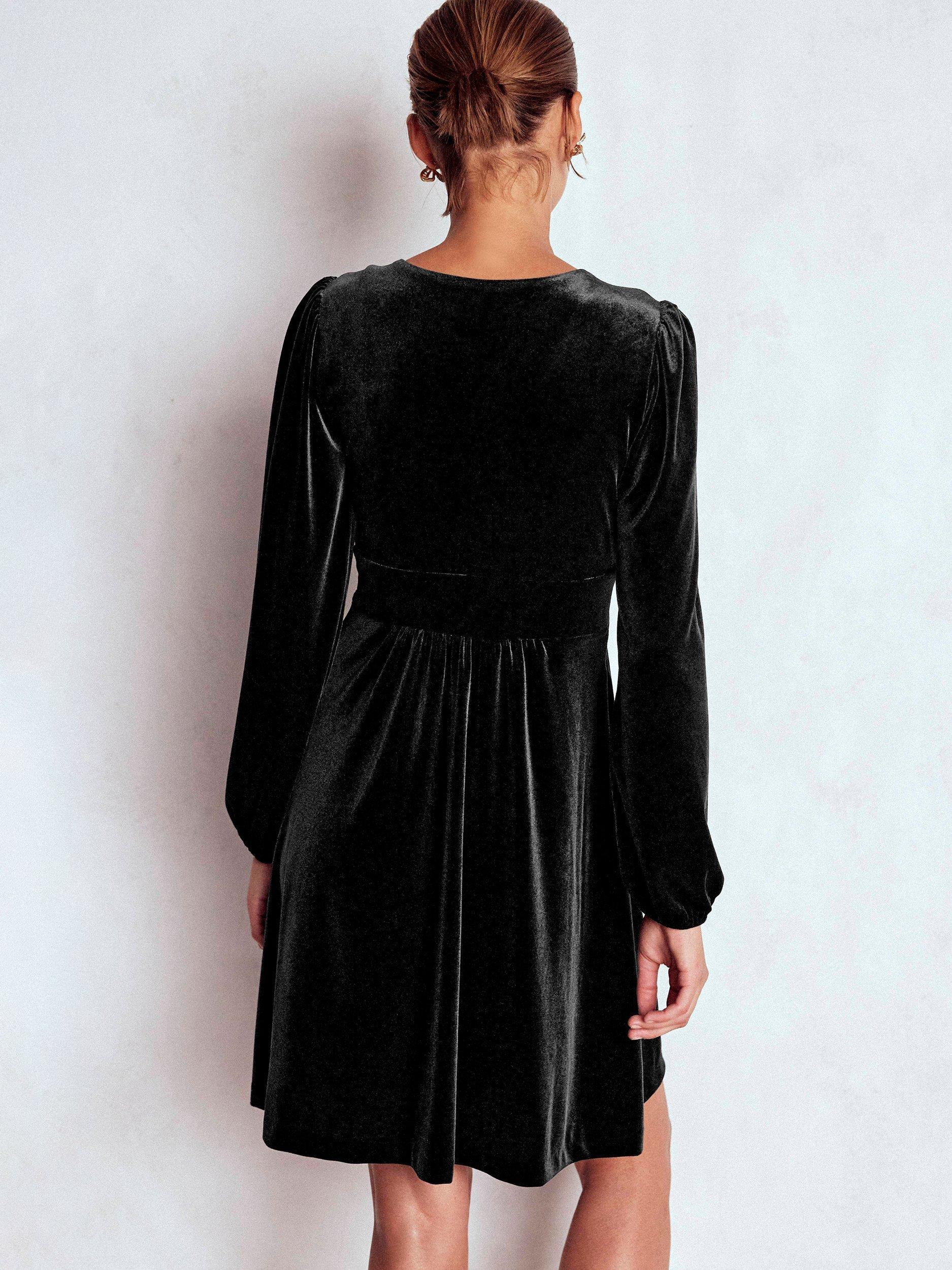 Product image 4 of 6, which shows Boden Jocelyn Velvet Mini Dress, Black, 10