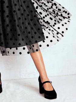 Boden Velvet Bodice Polka Dot Dress, Black - view 2, Black