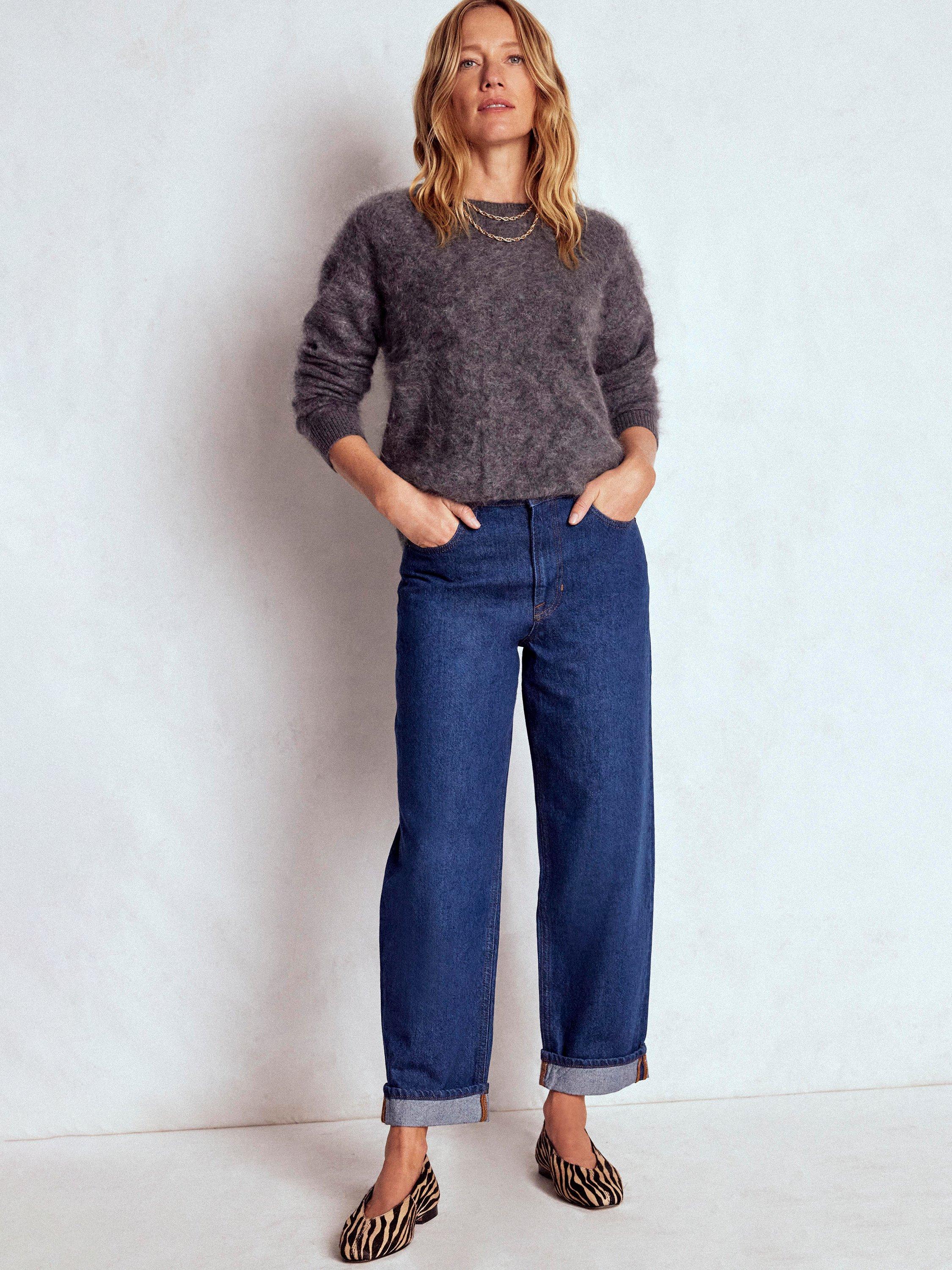 Product image 1 of 6, which shows Boden Mid Rise Relaxed Jeans, Indigo, 27R