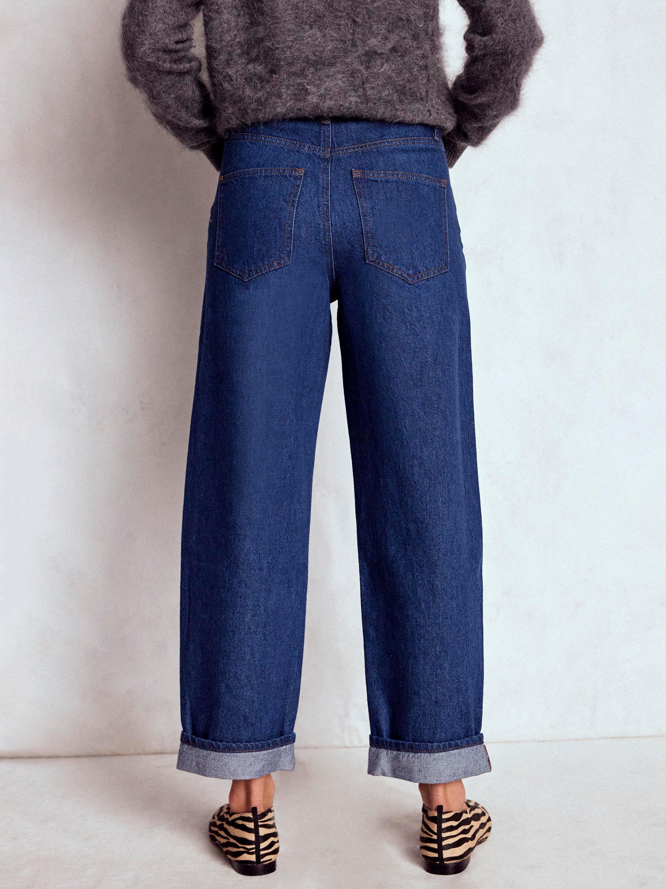 Product image 3 of 6, which shows Boden Mid Rise Relaxed Jeans, Indigo, 27R