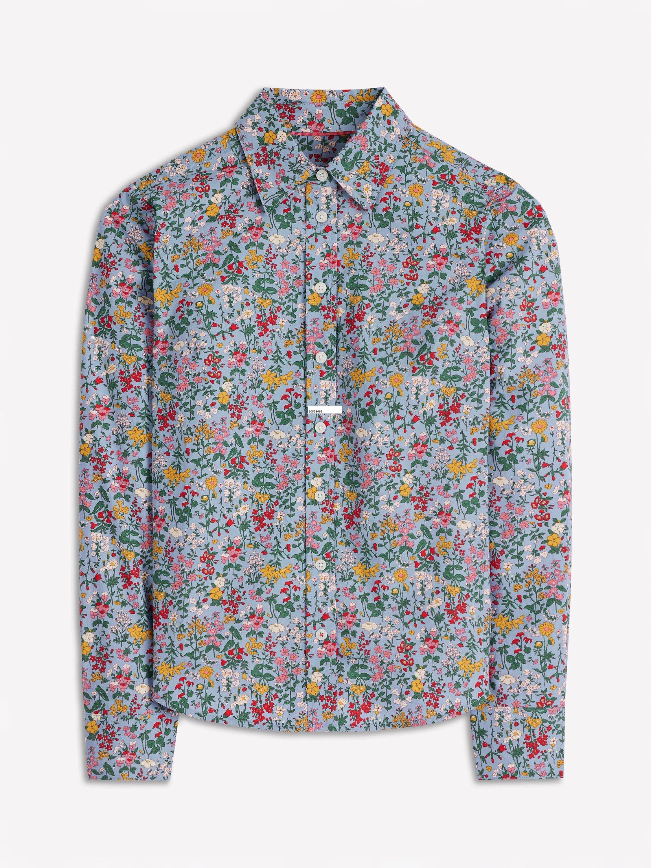 Product image 6 of 6, which shows Boden Sienna Floral Shirt, Blue/Multi, 12