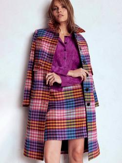 Boden Gia Wool Blend Check Mini Skirt - view 2, Neon/Multi