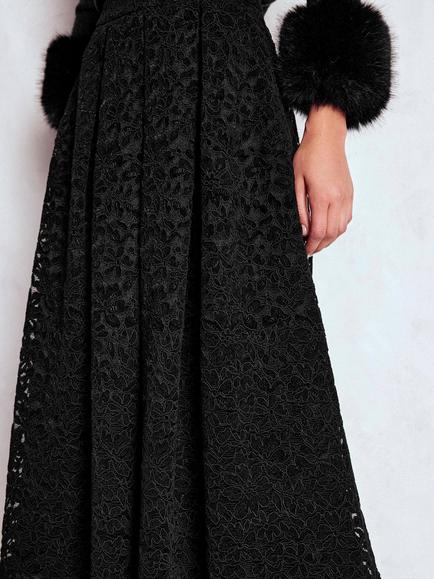 Boden Verity Lace Midi Skirt, Black - view 2, Black
