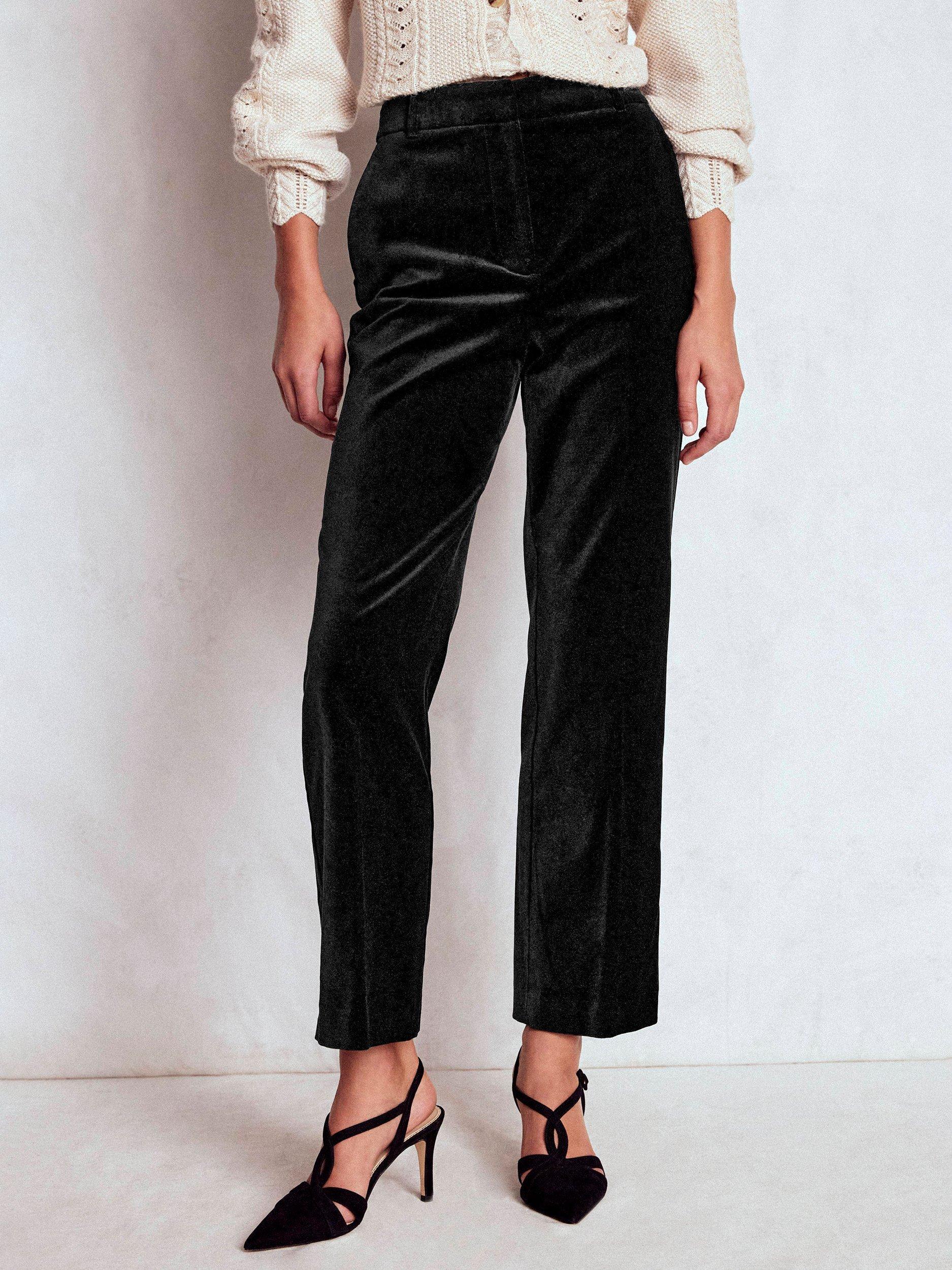 Product image 4 of 5, which shows Boden Canonbury Velvet Trousers, Black, 8