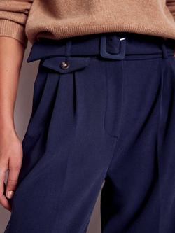 Boden Pleat Front Trousers, Navy - view 2, Navy