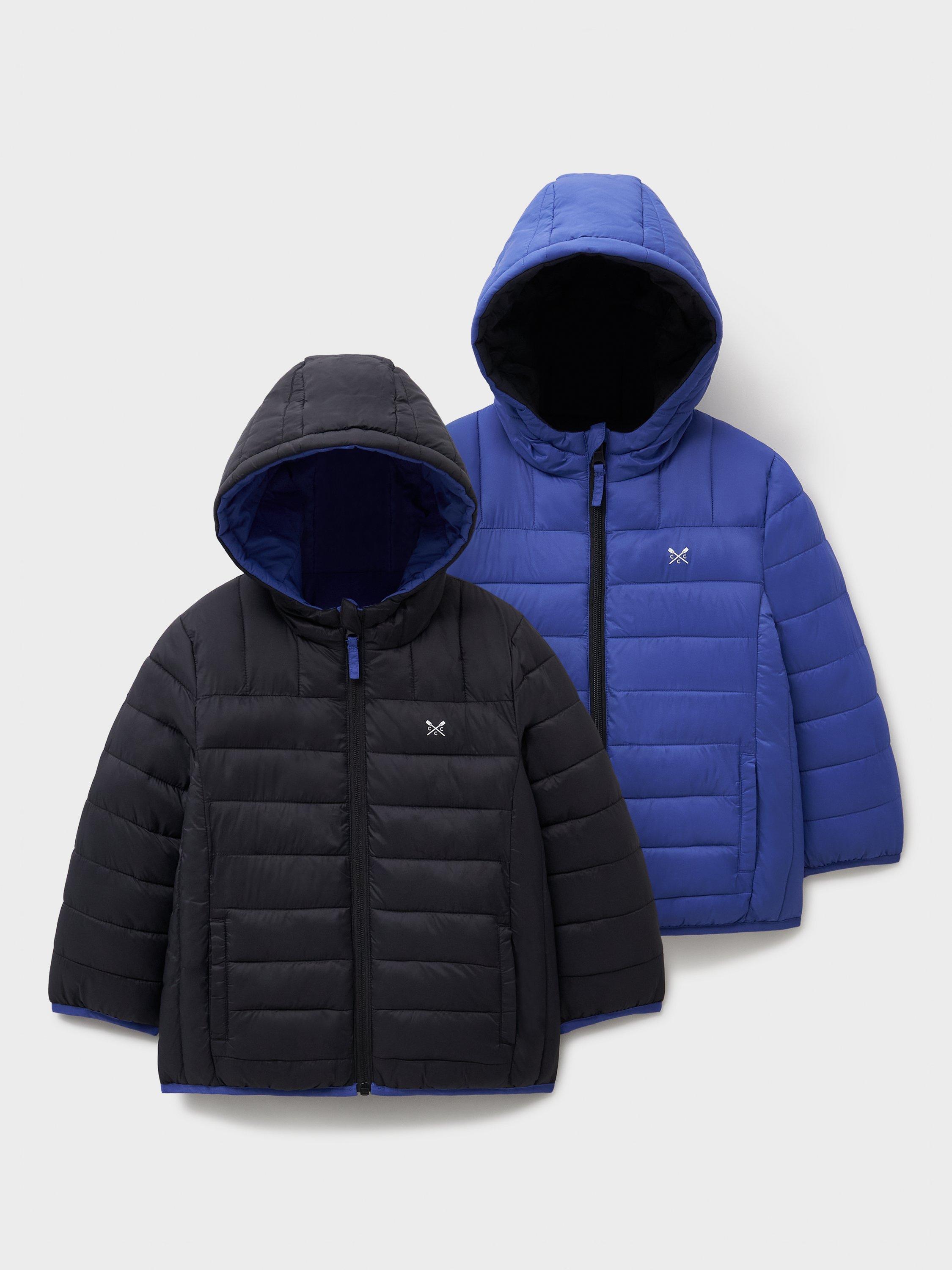 Product image 3 of 3, which shows Crew Clothing Kids' Reversible Lowther Jacket, Multi Blue, 8-9 years