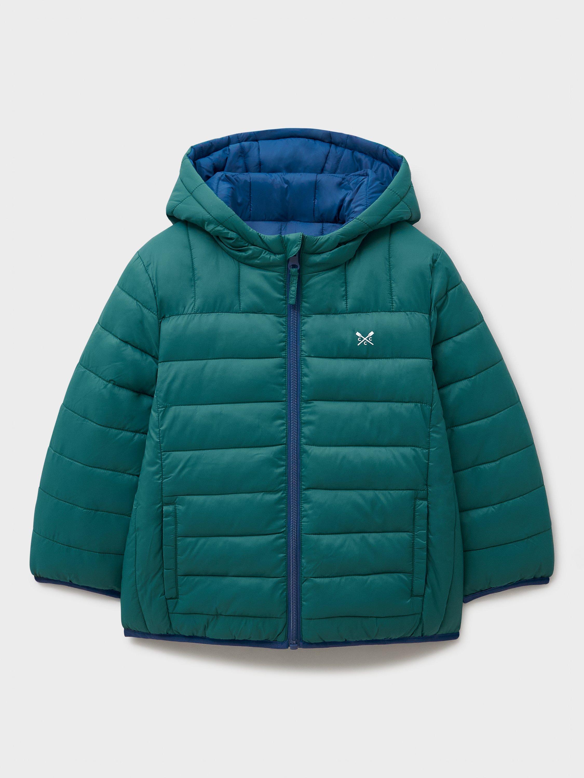 Product image 1 of 3, which shows Crew Clothing Kids' Reversible Lowther Jacket, Multi Green, 3-4 years
