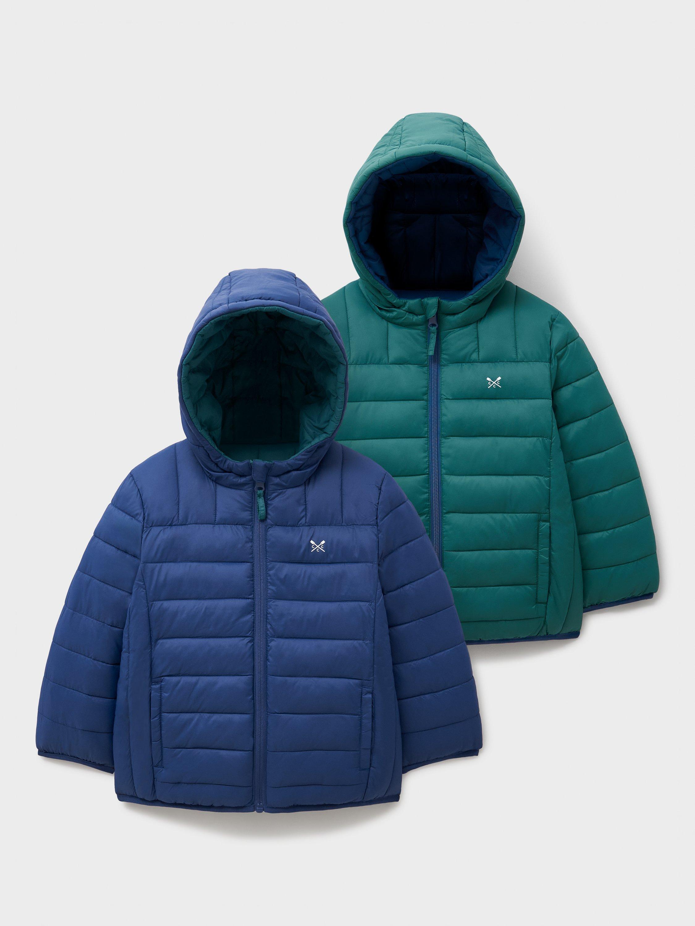 Product image 3 of 3, which shows Crew Clothing Kids' Reversible Lowther Jacket, Multi Green, 3-4 years