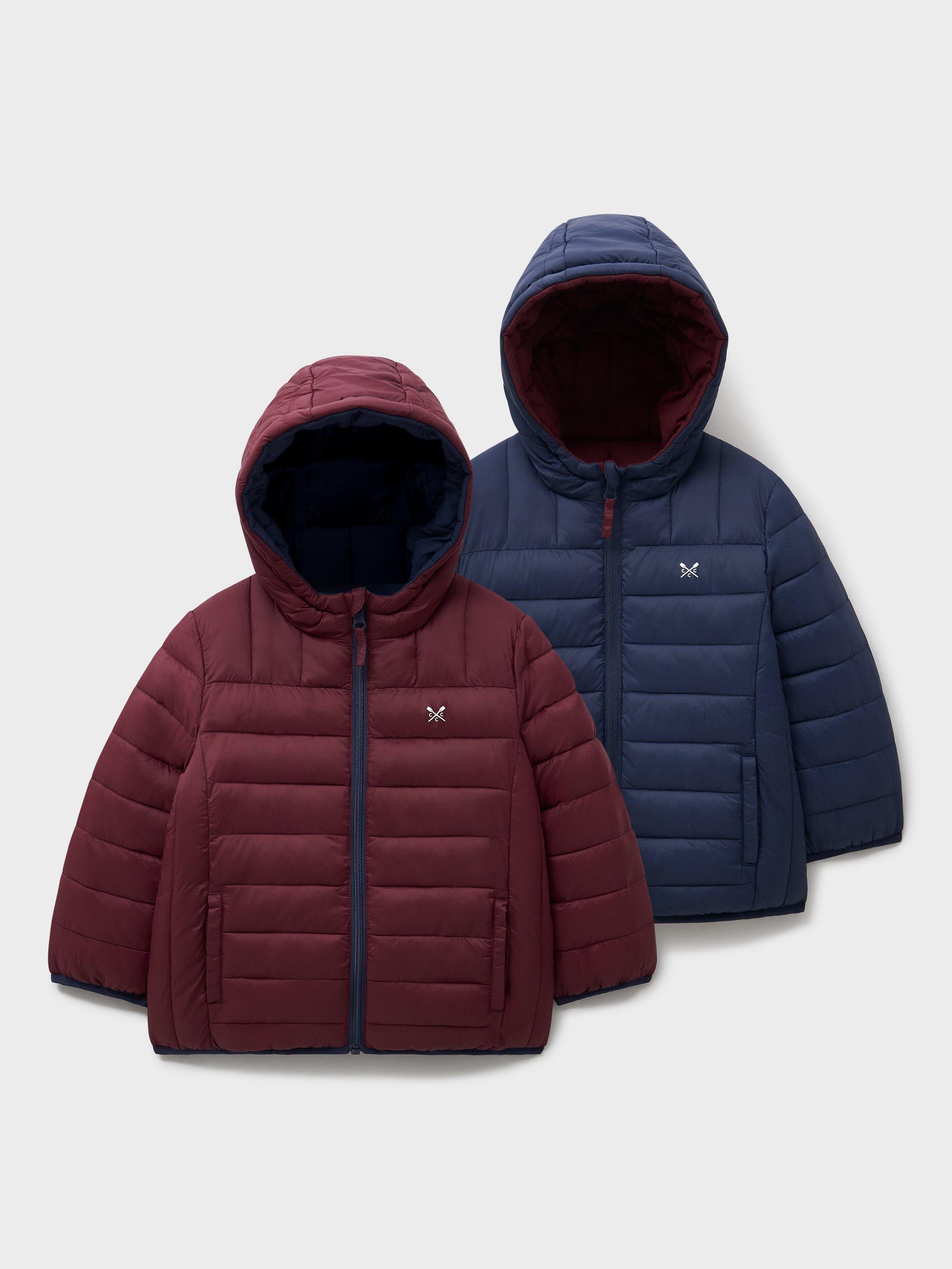 Product image 3 of 3, which shows Crew Clothing Kids' Reversible Lowther Jacket, Navy Blue, 3-4 years
