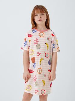 John Lewis Kids' Fruit T-Shirt Nightdress, Multi, Multi