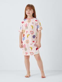 John Lewis Kids' Fruit T-Shirt Nightdress, Multi - view 2, Multi