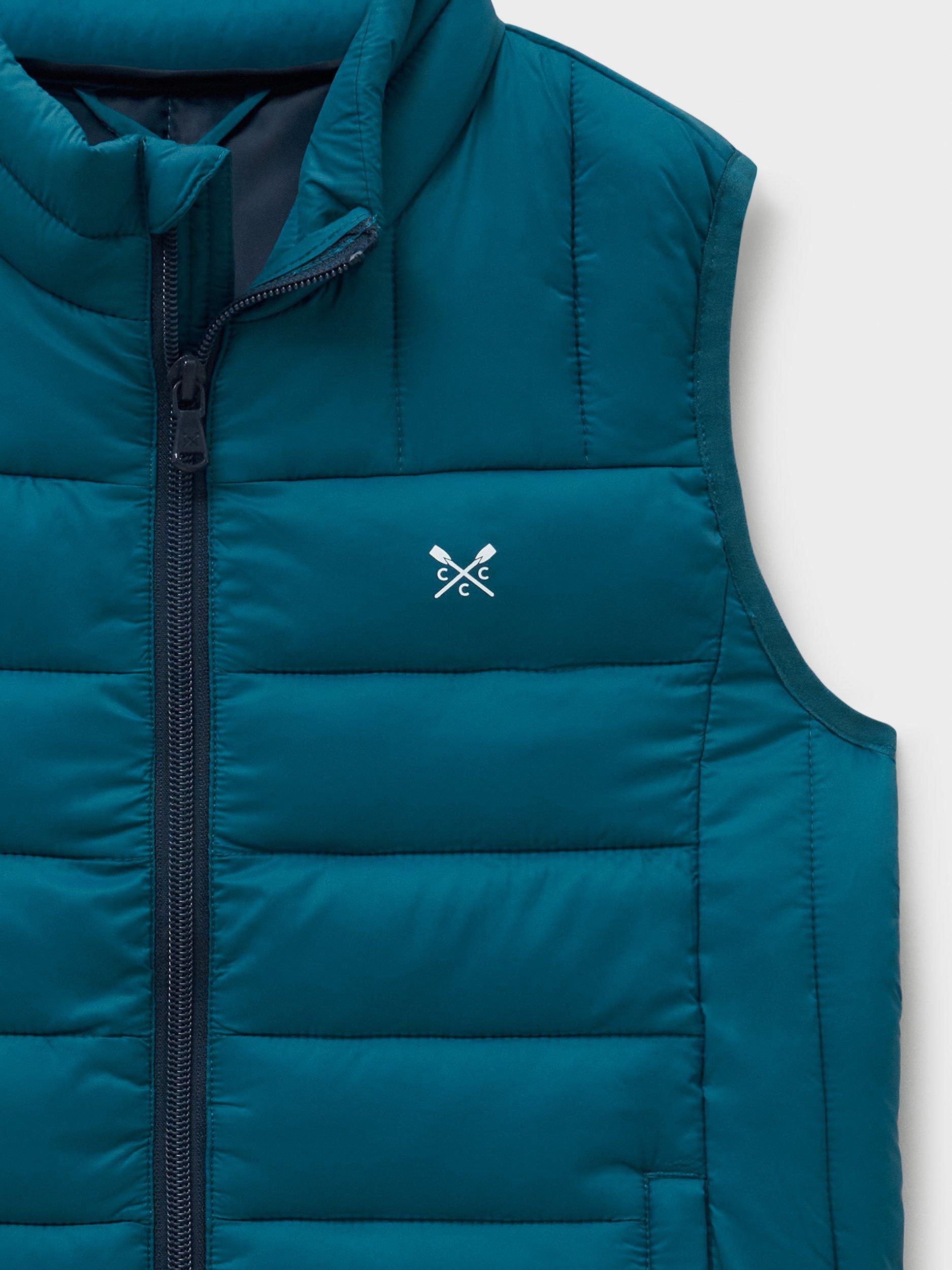 Product image 3 of 3, which shows Crew Clothing Kids' Gilet, Teal Blue, 8-9 years