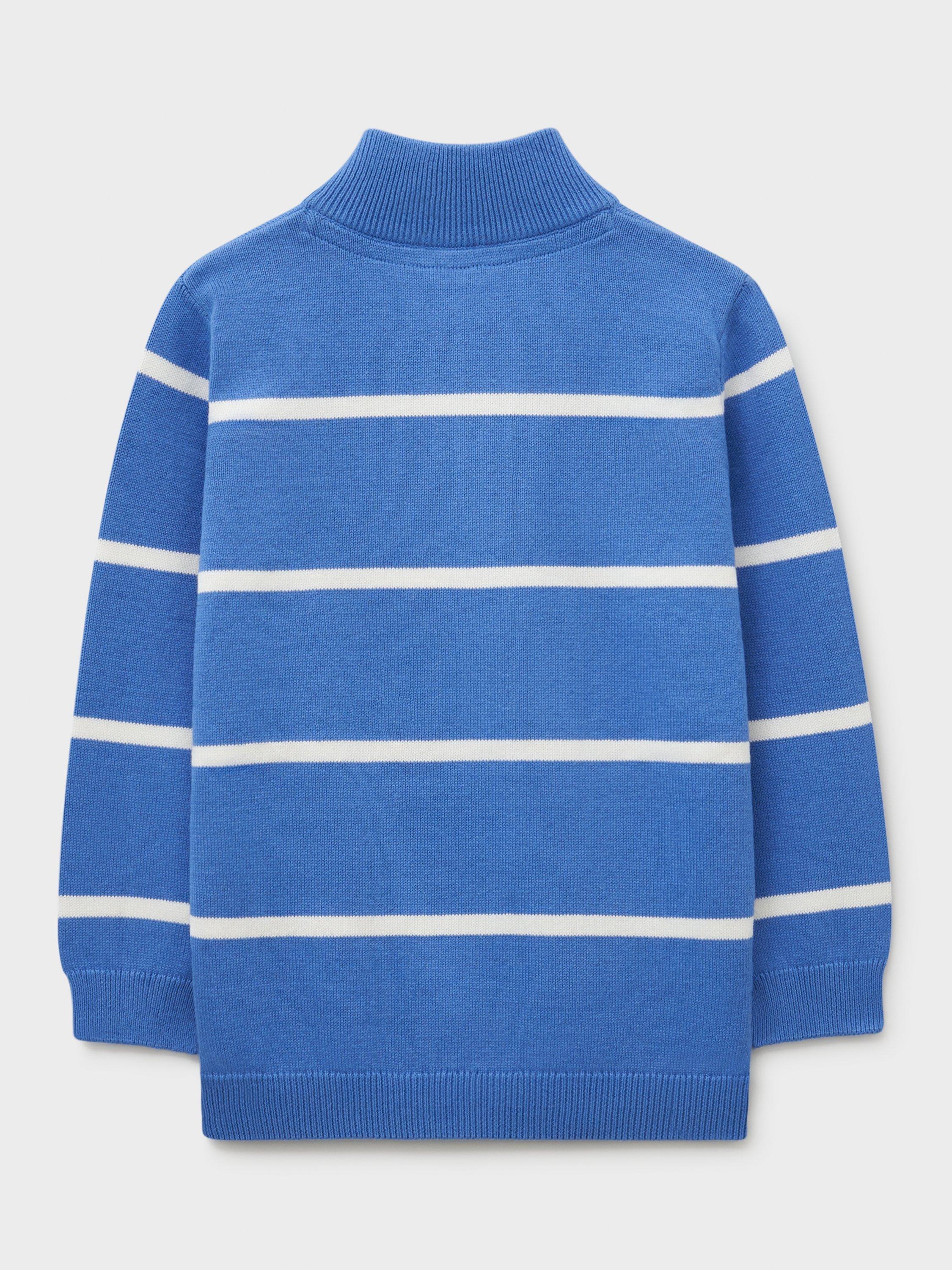 Product image 2 of 3, which shows Crew Clothing Kids' Cotton Half Zip Jumper, Multi Blue, 8-9 years